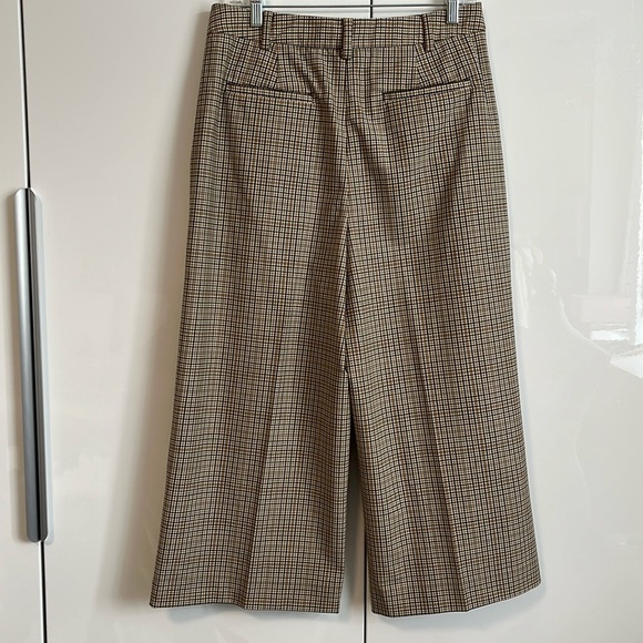 MICHAEL KORS NWOT Wool Lightweight Beige Checkered Cropped Trousers, Size 10 - Picture 9 of 12